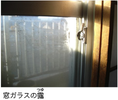 窓ガラスの露の写真