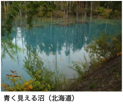 青く見える沼（北海道）